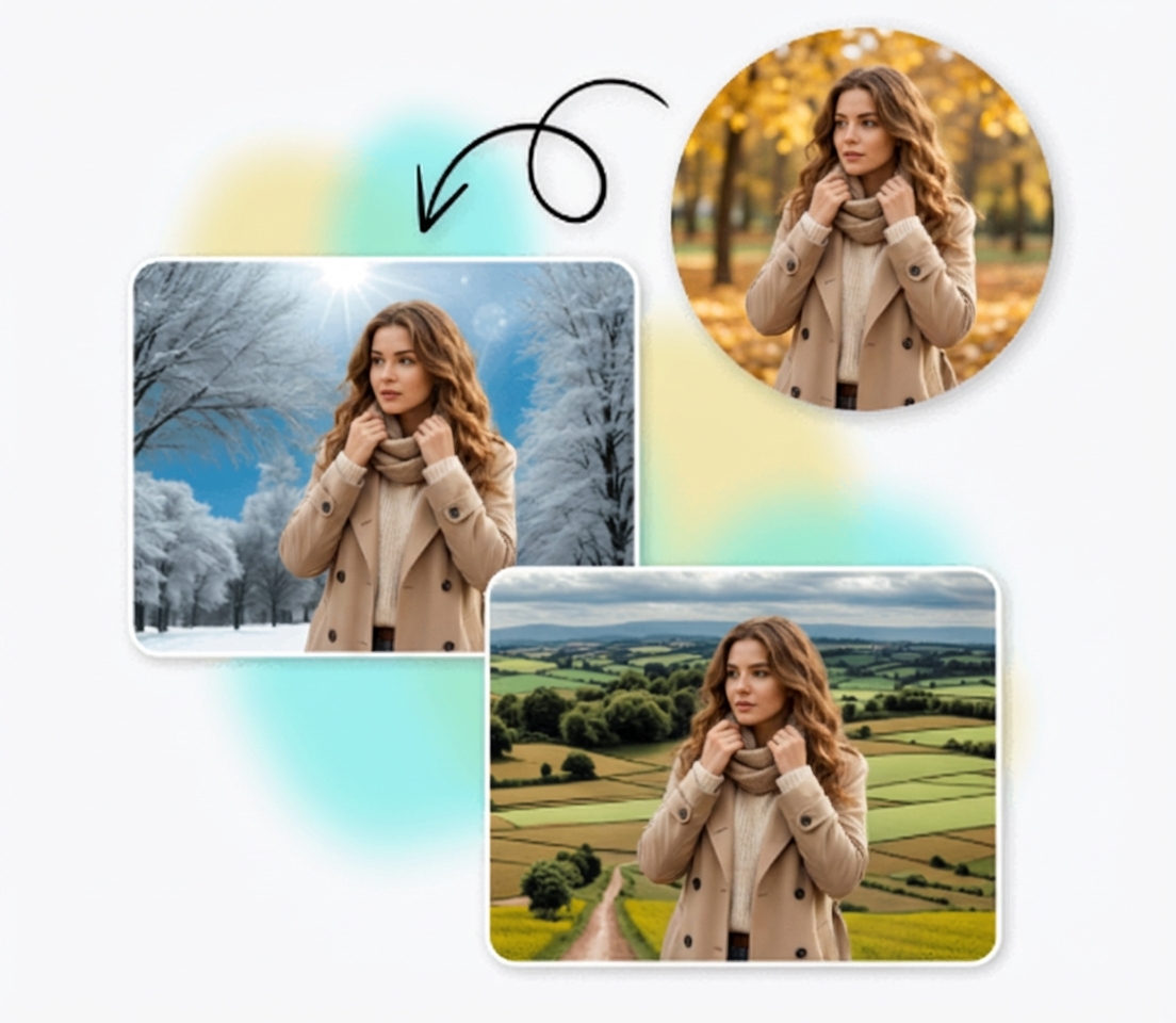 Example of AI-generated custom background from text prompt