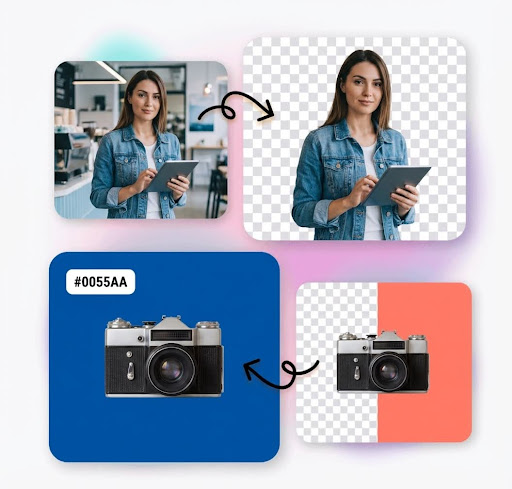 Real-time editing for transparent images