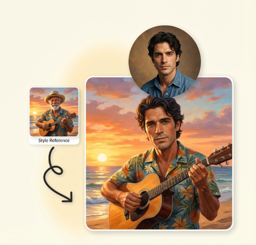 Multiple expressive AI-generated caricatures