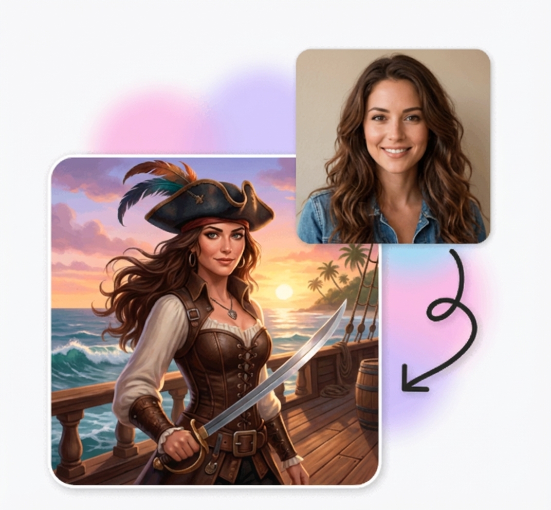 Dashboard preview of AI cartoon transformations