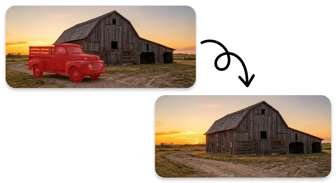 Background reconstructed after object removal