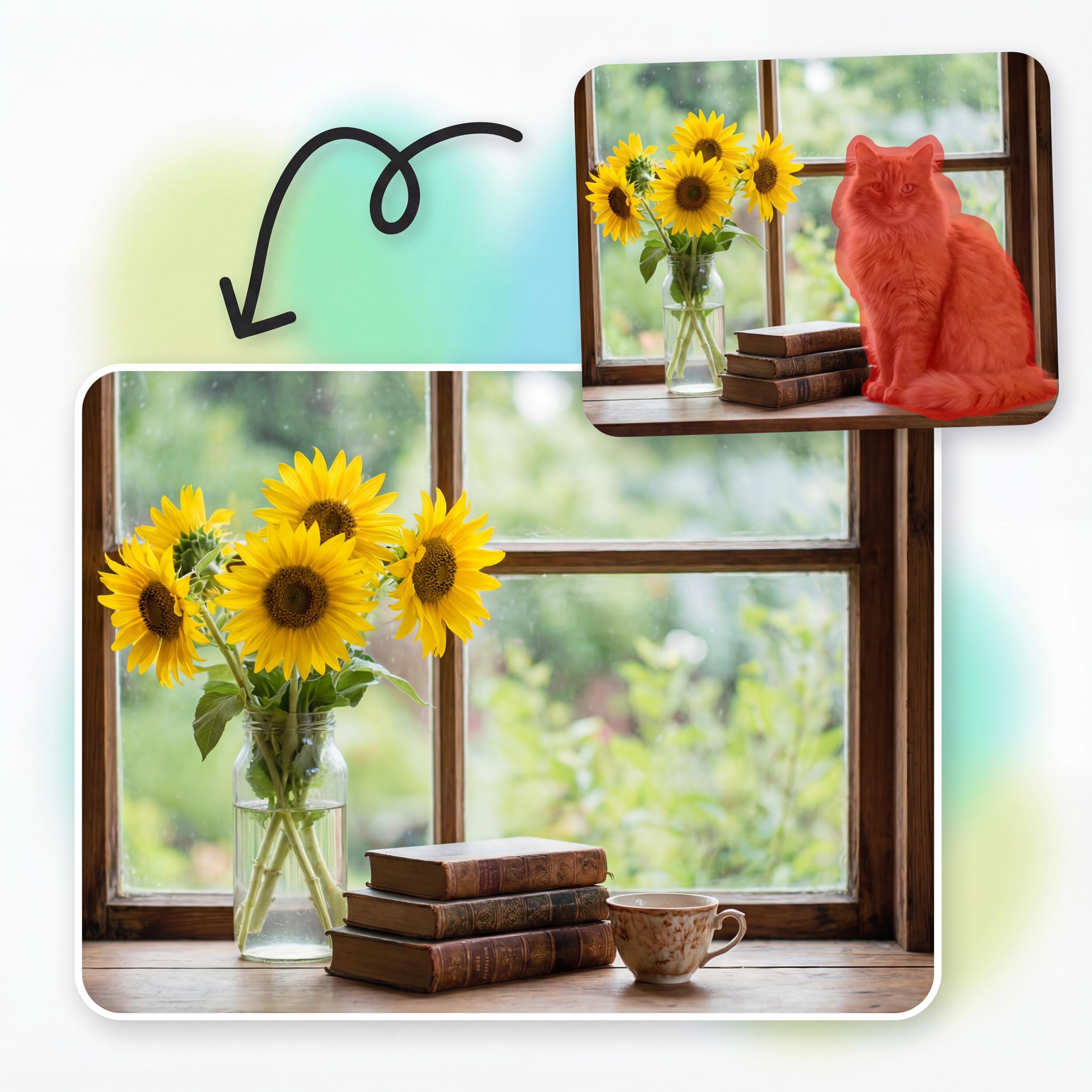 Objects added at correct scale and perspective in a scene