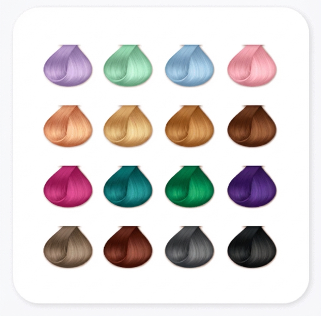 Salon client previewing new hair color