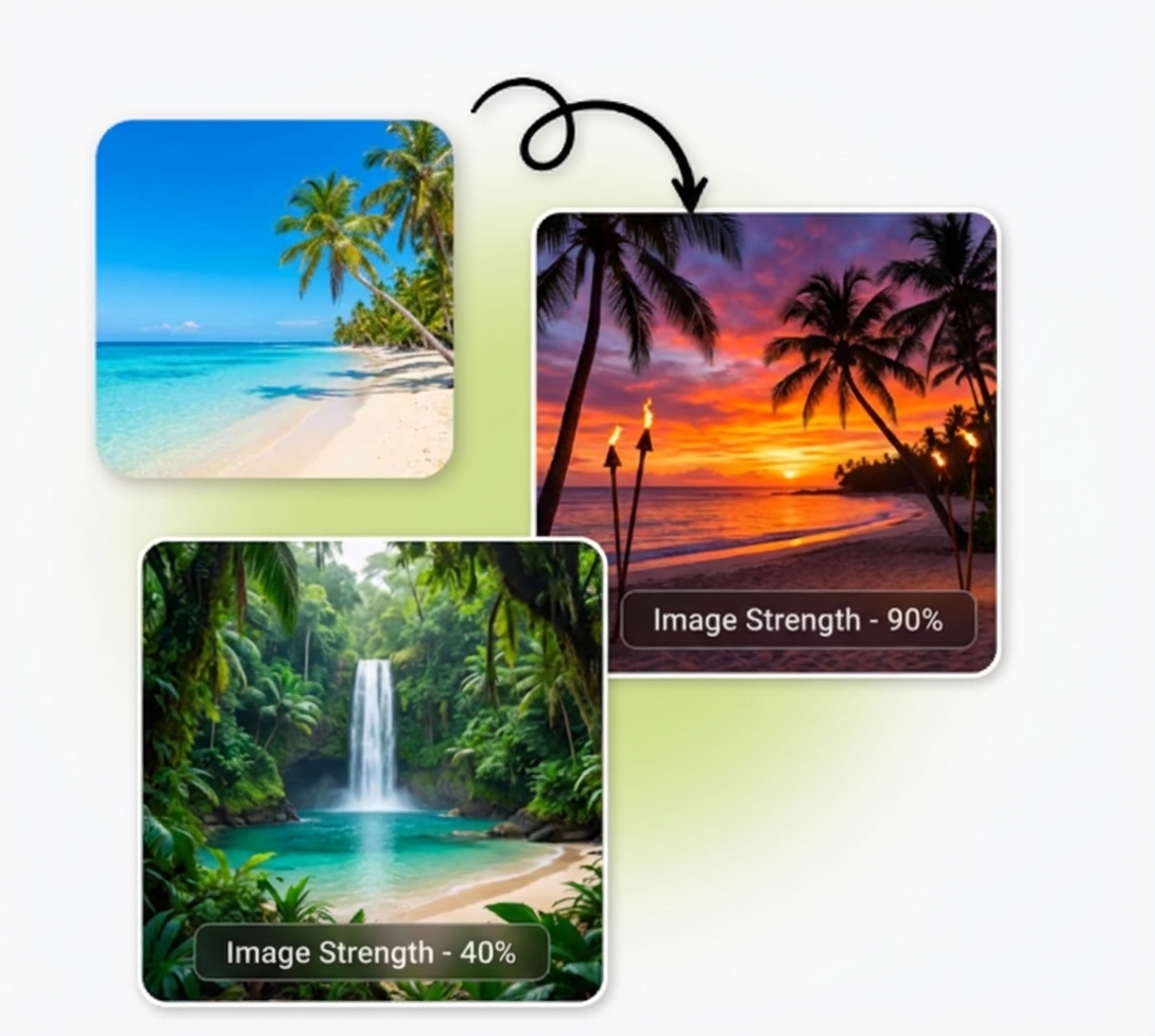 Slider interface demonstrating strength control in image transformations