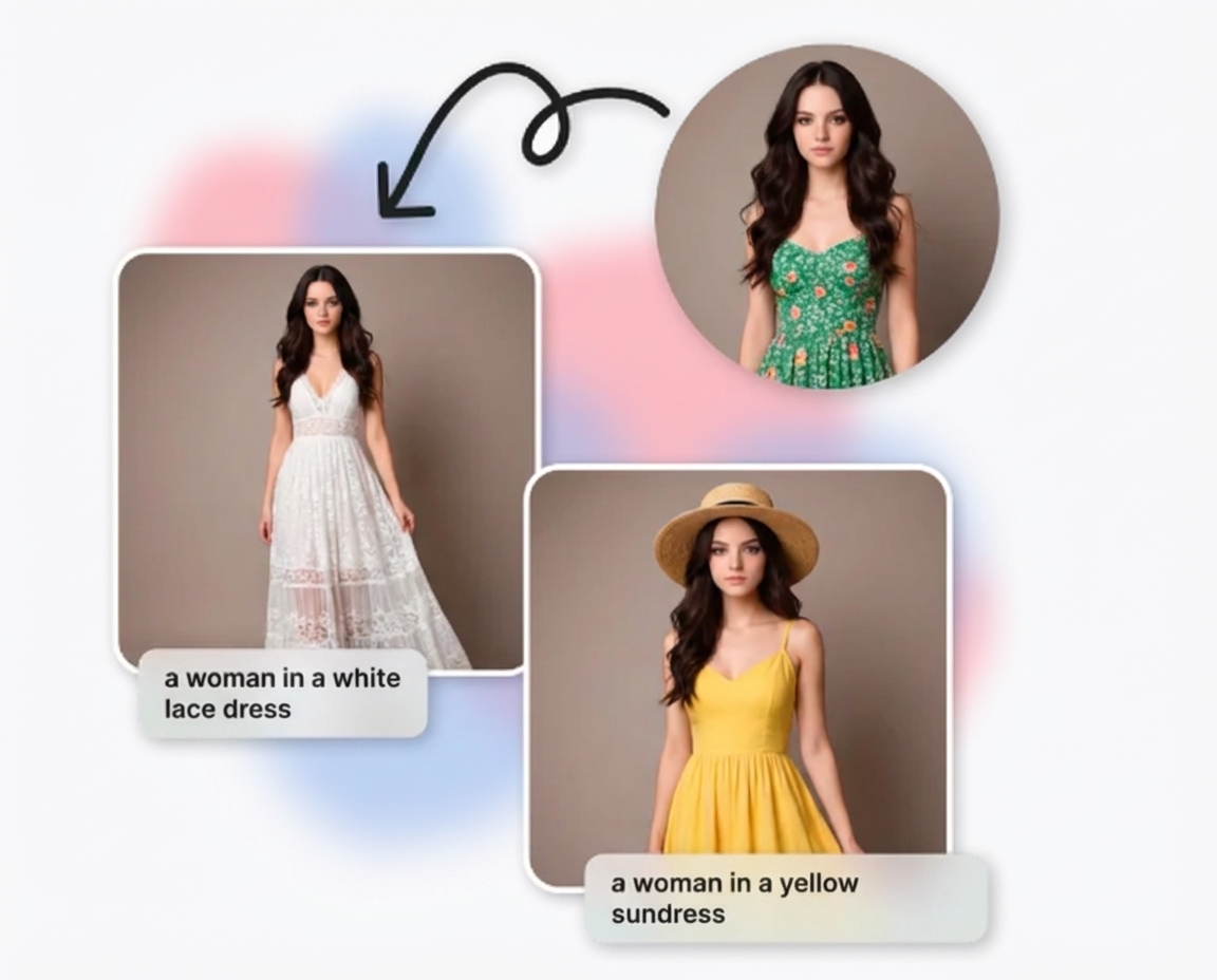 AI interface generating outfits from text prompts