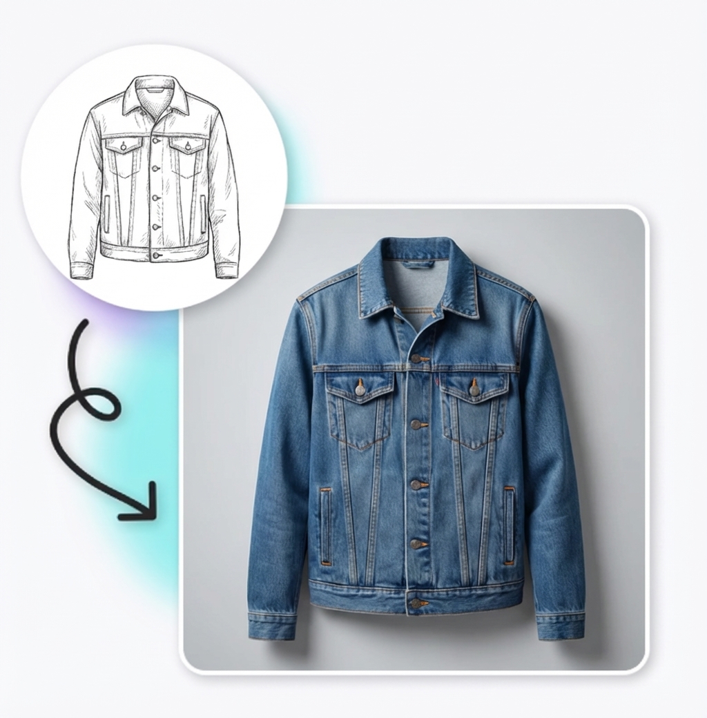 Fashion sketch transformed to image